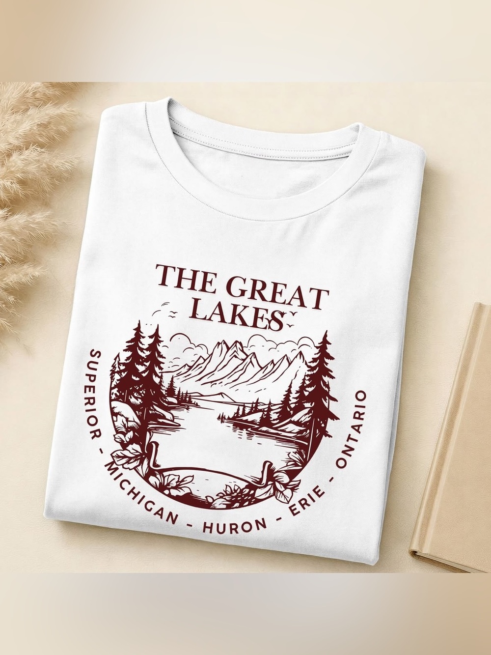The Great Lakes White Graphic Tee - Unisex